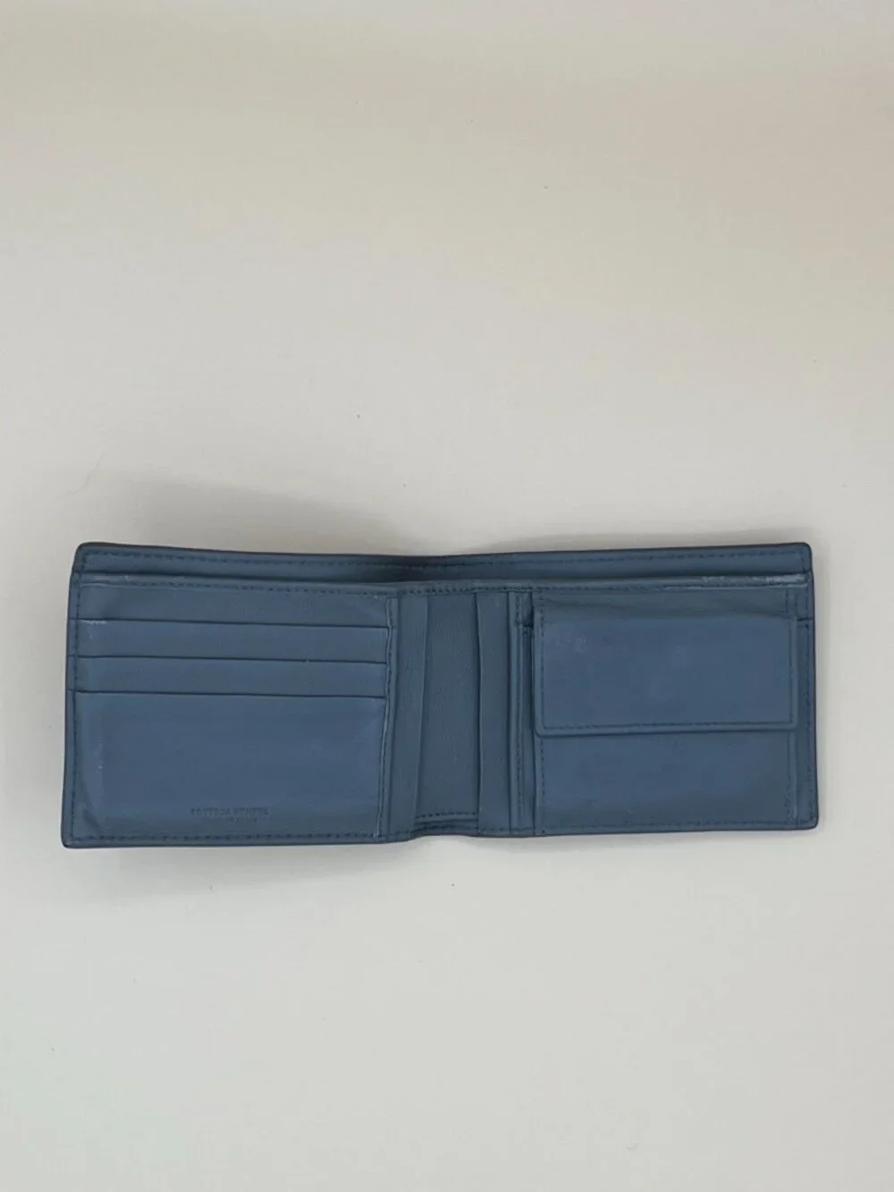 Bottega Veneta Intrecciato Woven Leather Bifold Wallet Grey Made in Italy Unisex